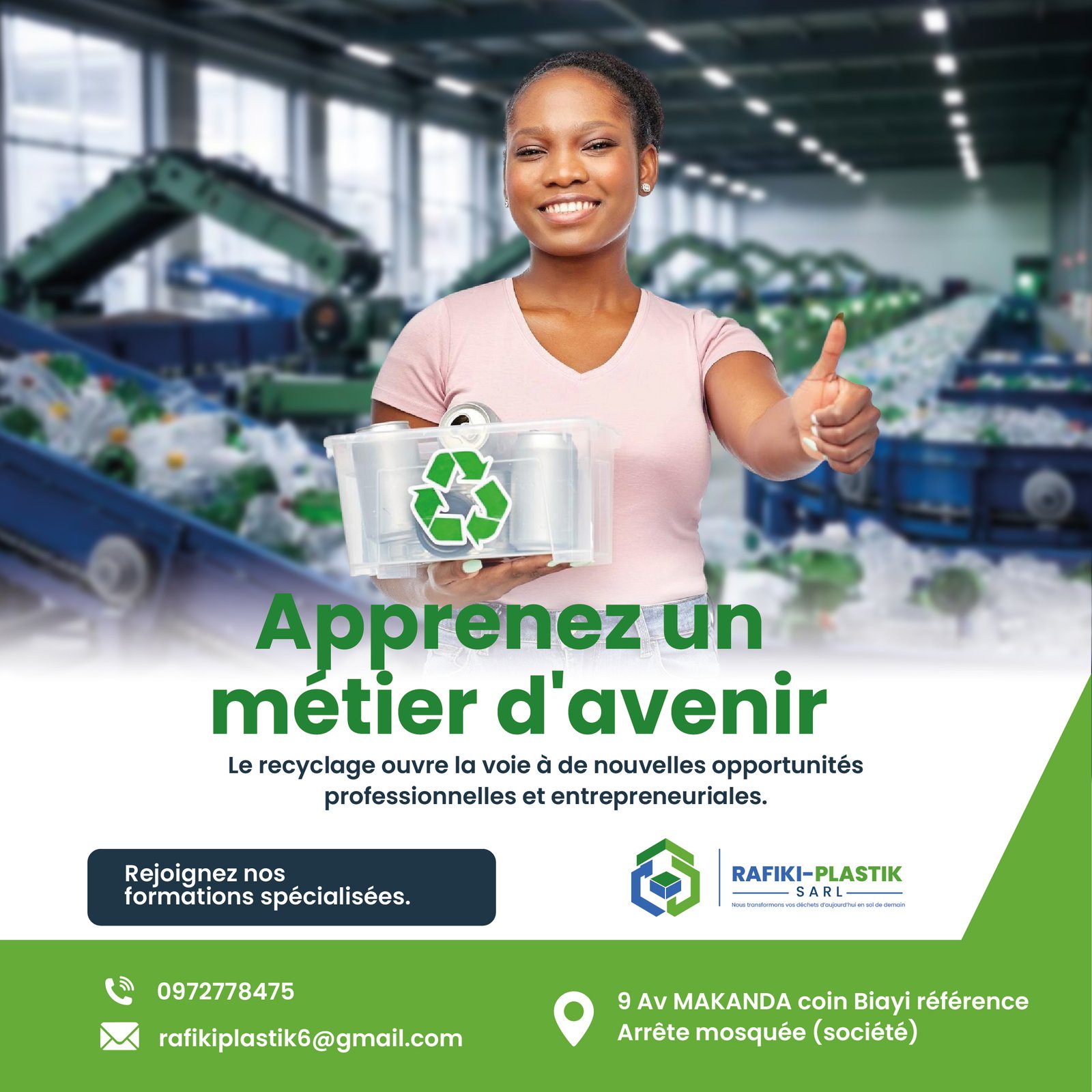 Affiche RAFIKI-Plastik sur le tri et le recyclage